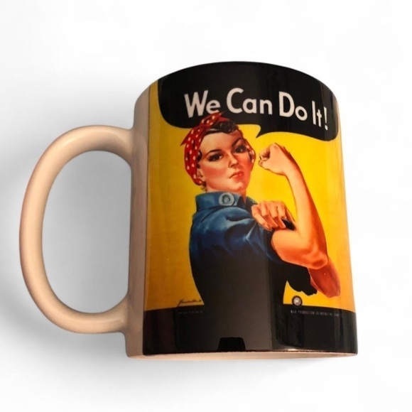 Rosie the Riveter mug, 3.75" H x 5.75" W, ceramic coffee cup. Never used - Picture 1 of 7